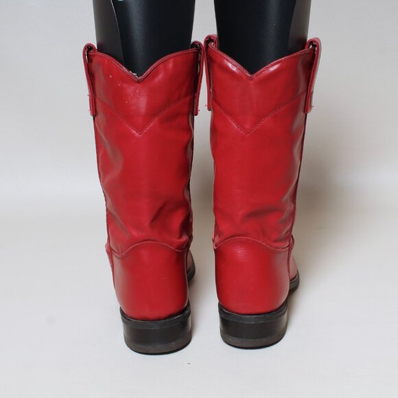 VTG Womens Texas Brand Boots Size 7.5 Medium Red Leather Cowgirl Western Boot - Picture 5 of 9